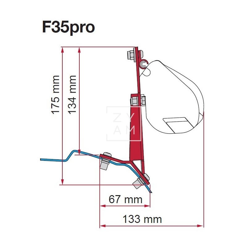 Kit Anclaje Fiamma Ford Custom 98655Z169