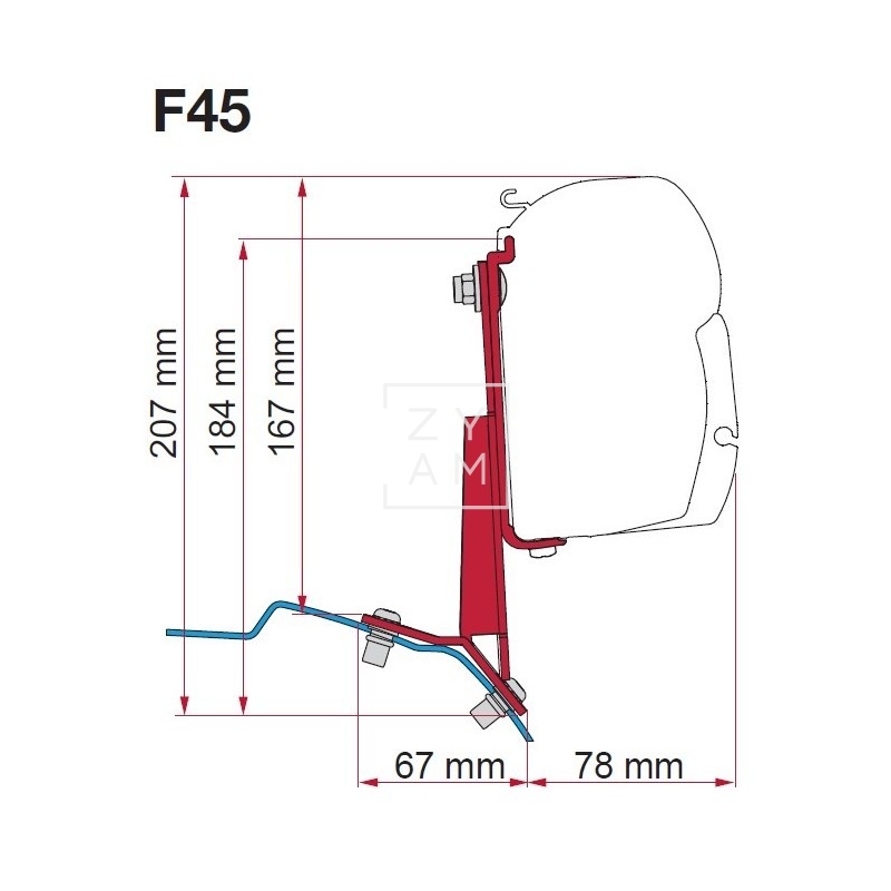 Kit Anclaje Fiamma Ford Custom 98655Z169