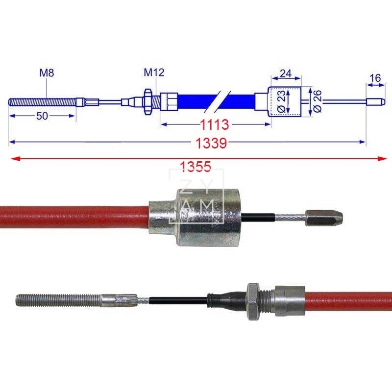 CABLE FRENO ALKO 1355MM
