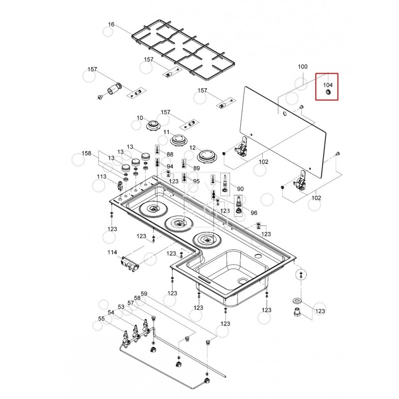 Anillo Cristal Cocina/Seno Dometic