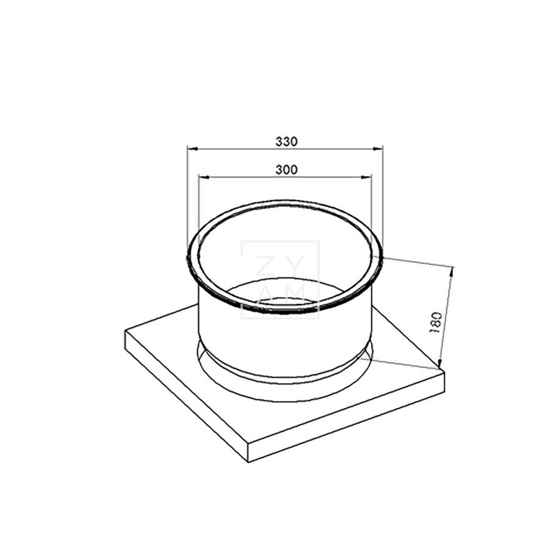 Seno Inox. Redondo 330 Plano