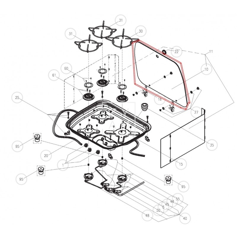 TAPA CRISTAL COCINA CE99 52X44