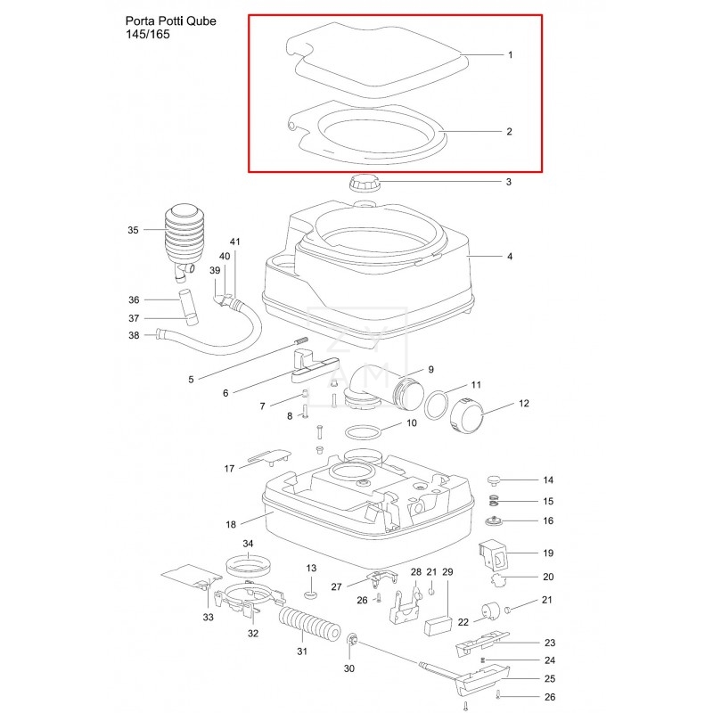 Tapa+Asiento Porta Potty 145/165