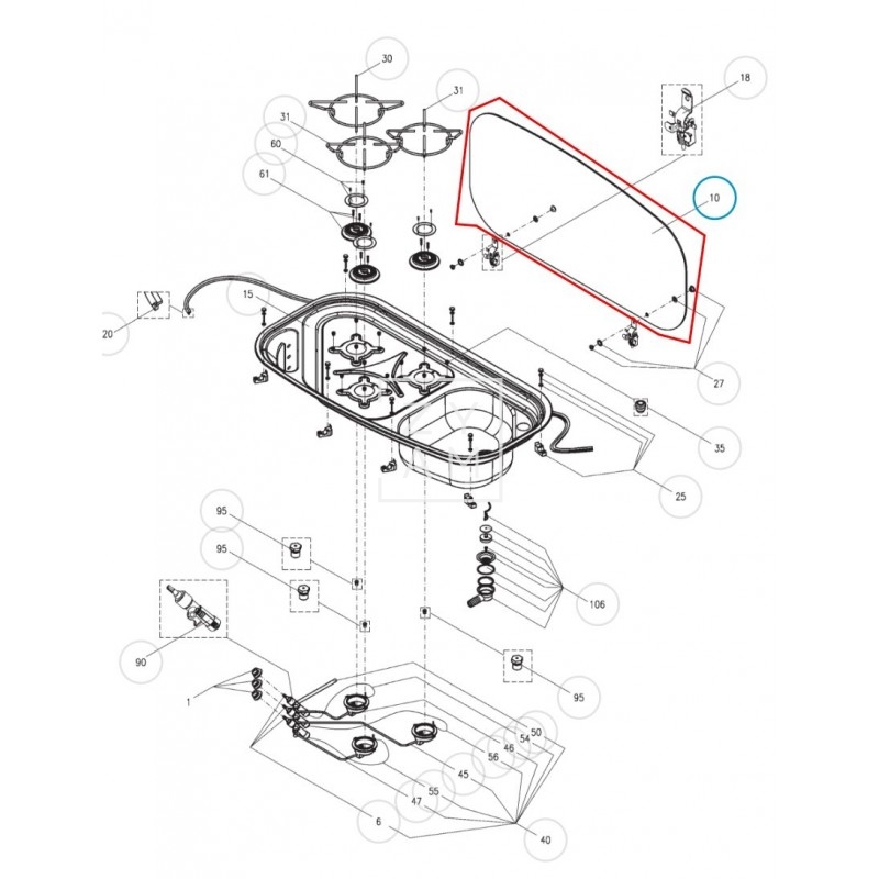 Cocina Tapa Cristal Cramer 840 Ek 2000