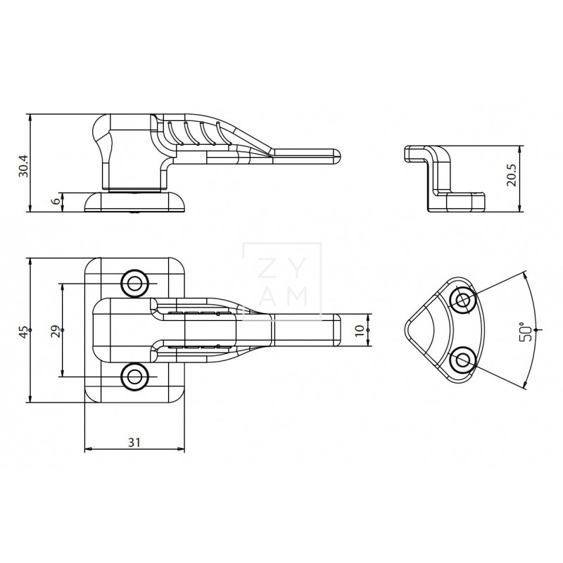 Bloqueador Puerta Largo F Aluminio