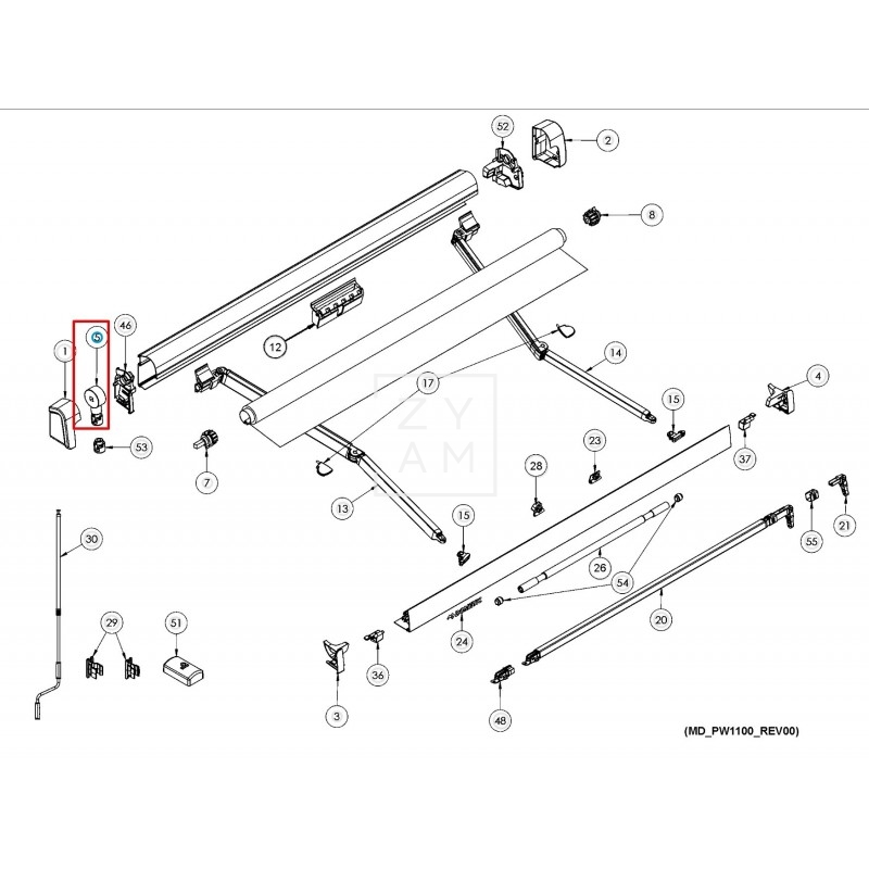 Molinillo Repuesto Toldo Dometic PW1000