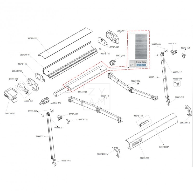Tela F40 2.7M R.Grey 07641A01R