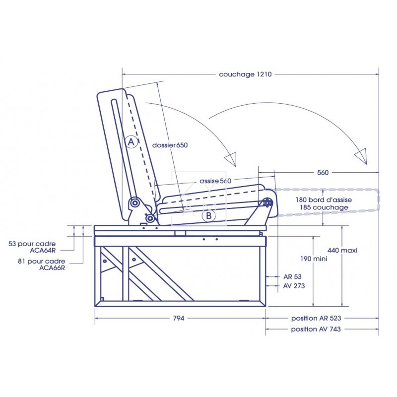 ASIENTO NEPTUNE 104CM M1/N1 FIJO