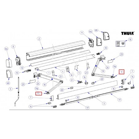 Kit de Fijaciones Thule para Toldo - Compatibilidad Modelos 4900, 4200, Tristor 2, 6200