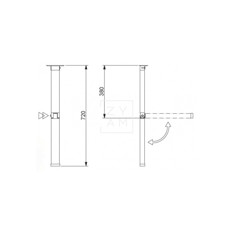 Pata Mesa/Cama Convertible para Camper - Aluminio Anodizado