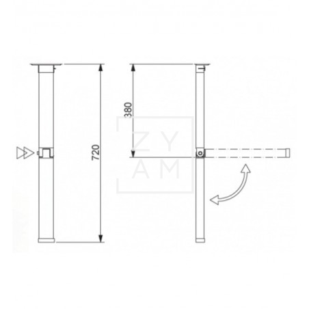 Pata Mesa/Cama Convertible para Camper - Aluminio Anodizado