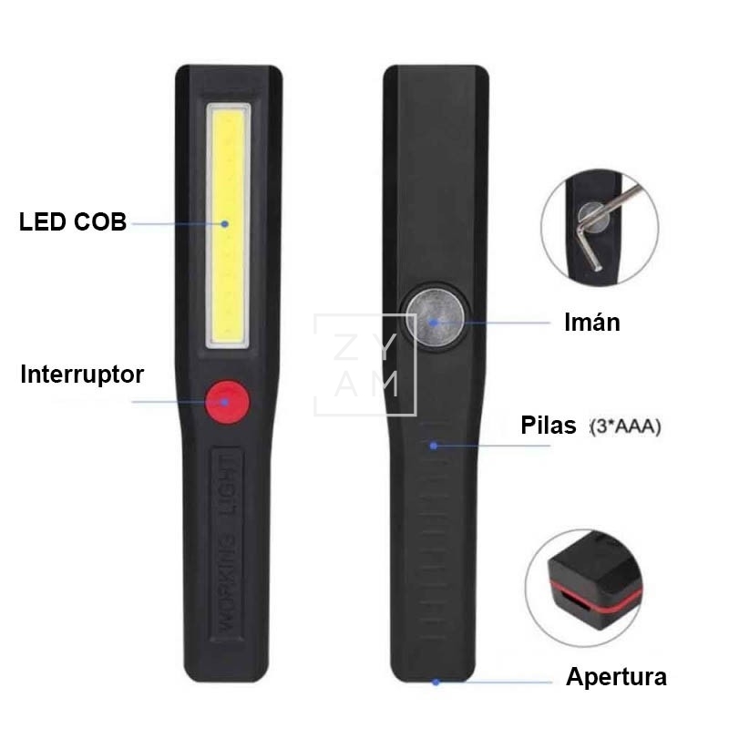 Lámpara Magnética COB LED a Pilas - Potente y Versátil