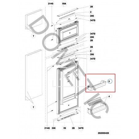 Estante de Puerta Transparente para Nevera Dometic RMD 10.5 - Repuesto Original