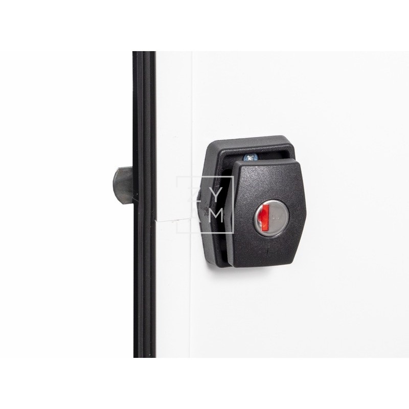 Portón de aluminio para bombonas de gas con cierre de presión Zadi y ventilación para autocaravanas.