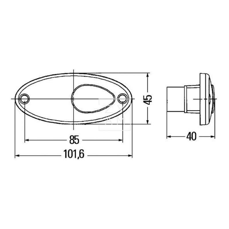 Piloto trasero rojo Hella con bombilla halógena W5W para vehículos recreativos.