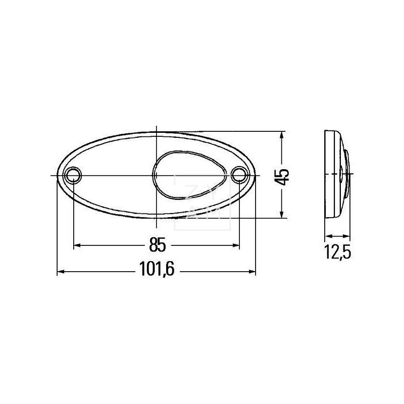 Piloto trasero Hella LED 12V con lente roja reflectora para vehículos recreativos
