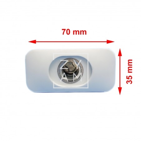 Cerradura portón Dometic Seitz SK4 blanca, sin cilindro, para portones de vehículos recreativos