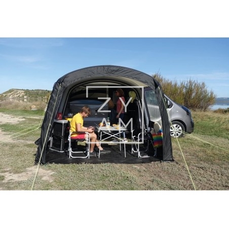 Mesa plegable de aluminio para 2 personas, compacta y ligera, ideal para campers y actividades al aire libre.