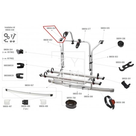 Soporte Derecho Portabicicletas Carry Bike Fiamma Ford Transit Custom