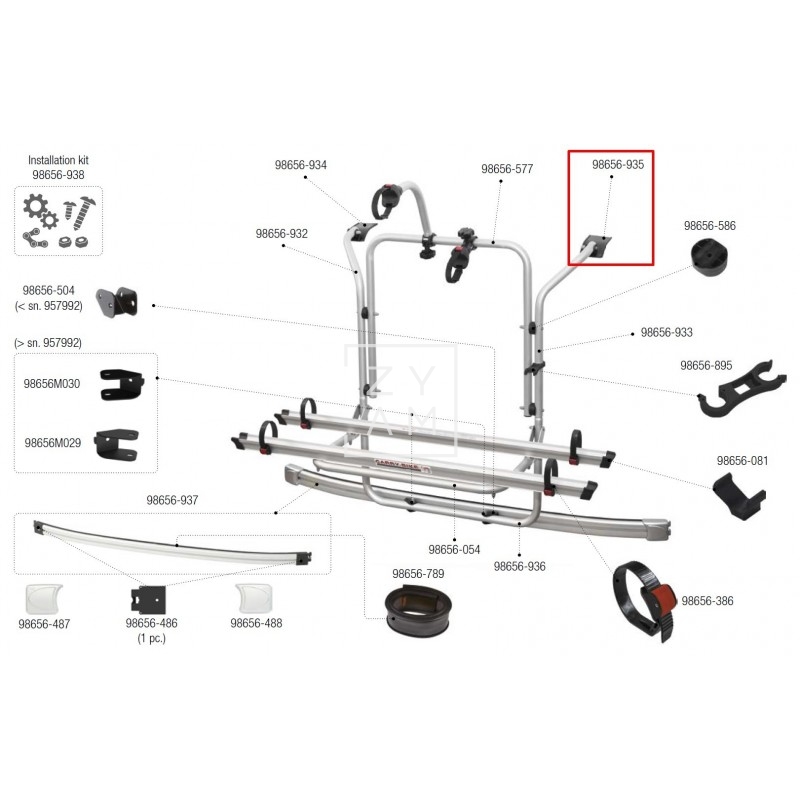 Soporte Izquierdo Portabicicletas Carry Bike Fiamma Ford Transit Custom