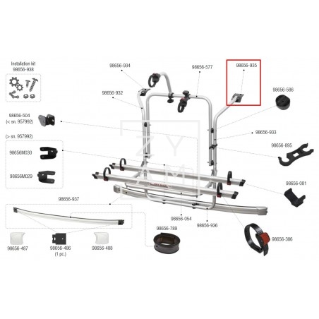 Soporte Izquierdo Portabicicletas Carry Bike Fiamma Ford Transit Custom