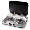 Cocina Carbest 2 Fuegos con Tapa de Vidrio para Camper 470x370 mm