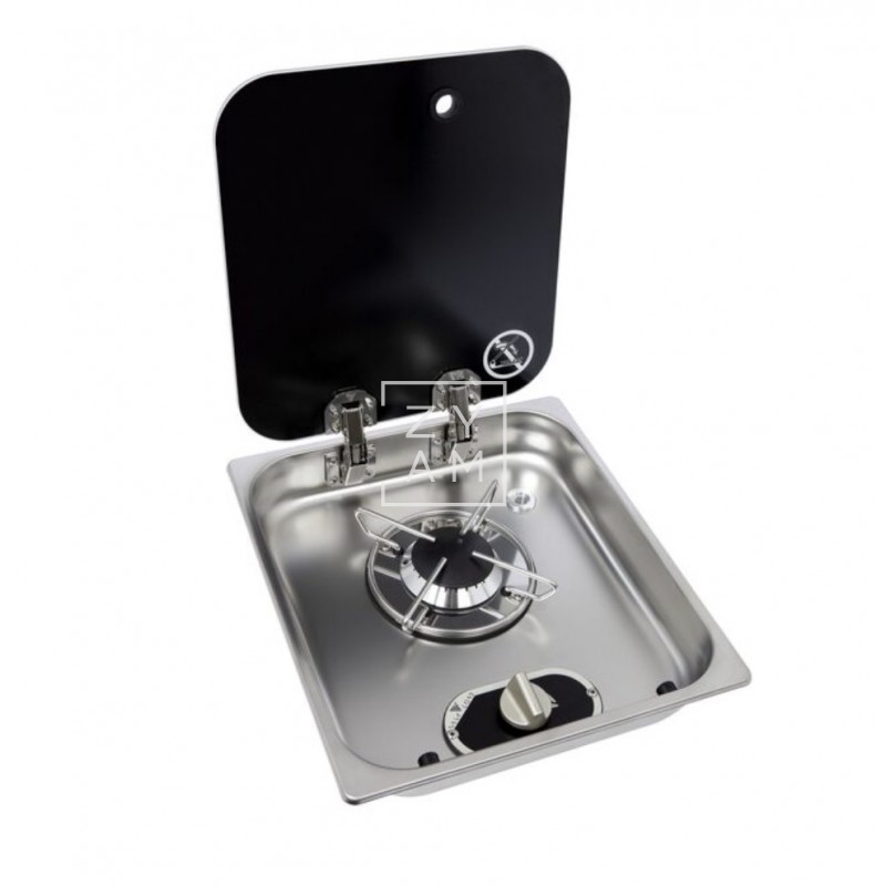 Cocina de Gas Carbest 1 Fuego con Tapa de Cristal para Camper