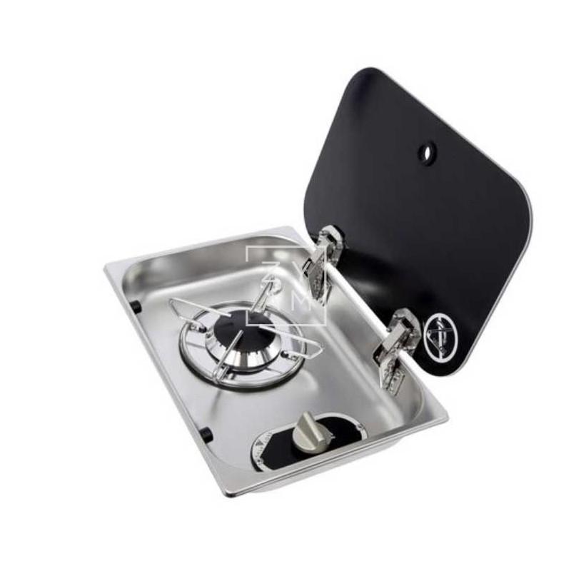 Cocina 1 Fuego Carbest con Tapa de Vidrio para Camper 338x238 mm