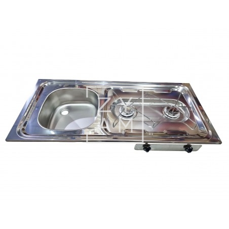 Cocina 2 Fuegos con Fregadero Suter 900x420 mm para Camper