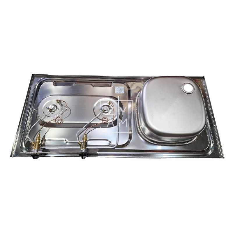 Cocina 2 Fuegos con Fregadero Suter 900x420 mm para Camper