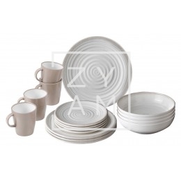 Vajilla Antideslizante Savana 16 Piezas para Camping y Caravaning