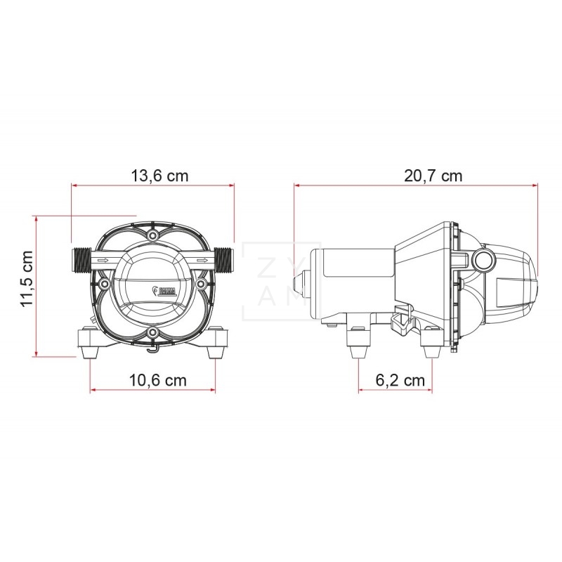 Bomba de Agua Fiamma Aqua F 13L/min para Camper