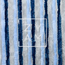 Cortina Terciopelo Tricolor 56x185 cm Azul y Gris - Zyam.es