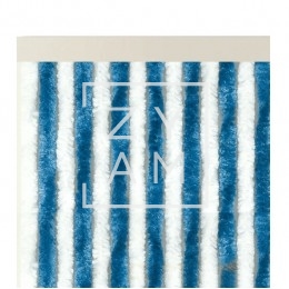 Cortina Terciopelo Azul/Blanco 56X185
