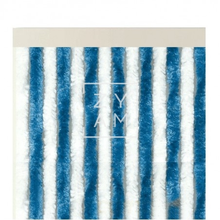 Cortina Terciopelo Azul y Blanco 56x185 cm - Zyam.es