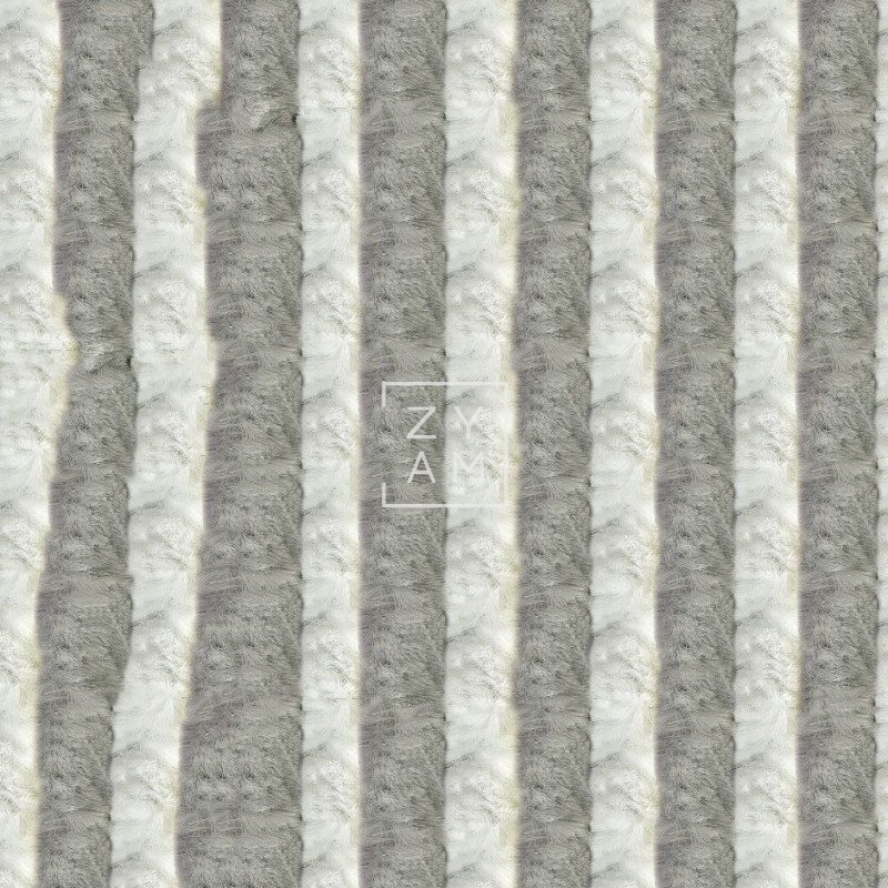 Cortina Terciopelo Gris y Blanco 56x185 cm - Zyam.es