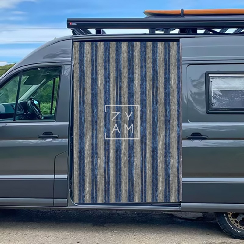 Cortina Terciopelo Van Azul/Gris 120X185