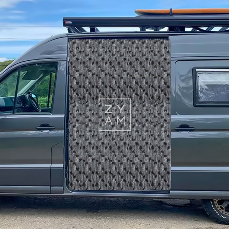 Cortina Terciopelo VAN Gris y Negro 120x185 cm - Zyam.es