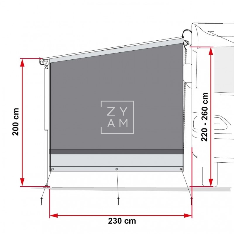 Panel Lateral Fiamma Side Block para Toldo - Zyam.es