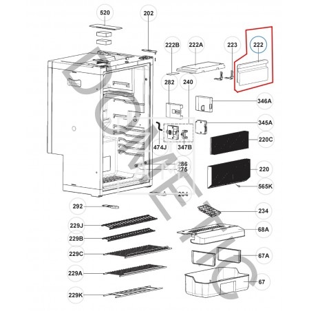 Puerta Congelador para Dometic RM 84XX - Repuesto Original