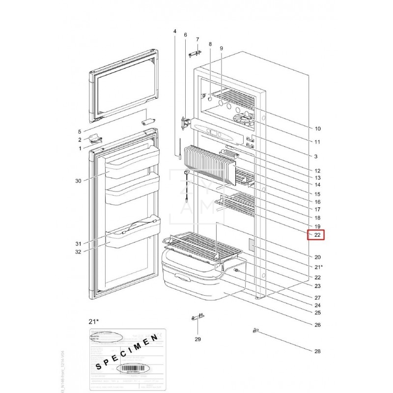 Estante Rejilla para Nevera Thetford N145 - Repuesto Original