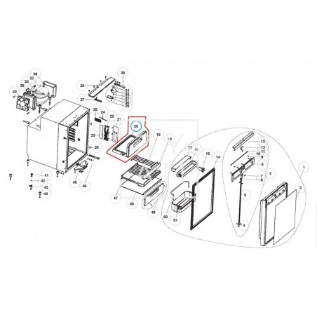 Puerta Congelador Dometic CRE0080/CRX0080/CRX1080 - Repuesto Original