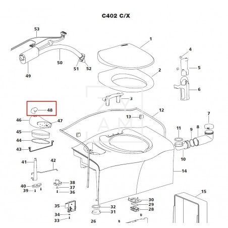 Mando de Descarga Thetford SC400 para Inodoro C400/C500 - Repuesto Original