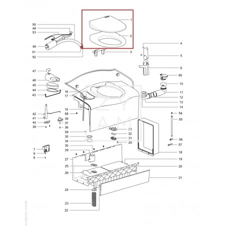 Tapa y Asiento Thetford C400 - Repuesto Original