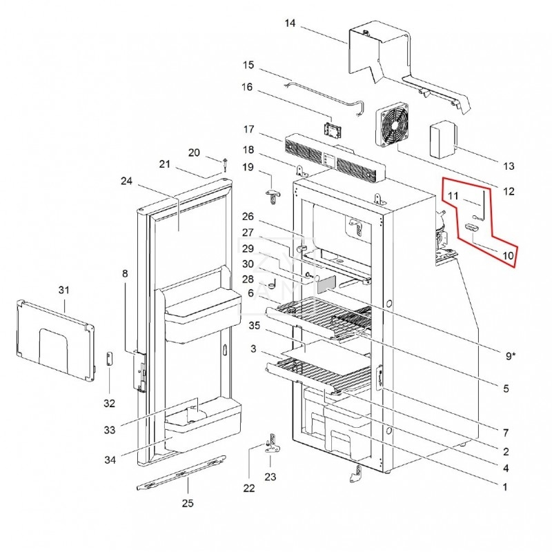 Sonda de Temperatura para Nevera Thetford T1090/T2090 - Repuesto Original