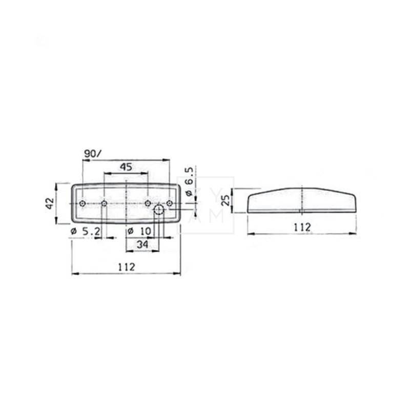 Piloto Lateral Ámbar AJBA FL.80 con Catadióptrico - Repuesto Original