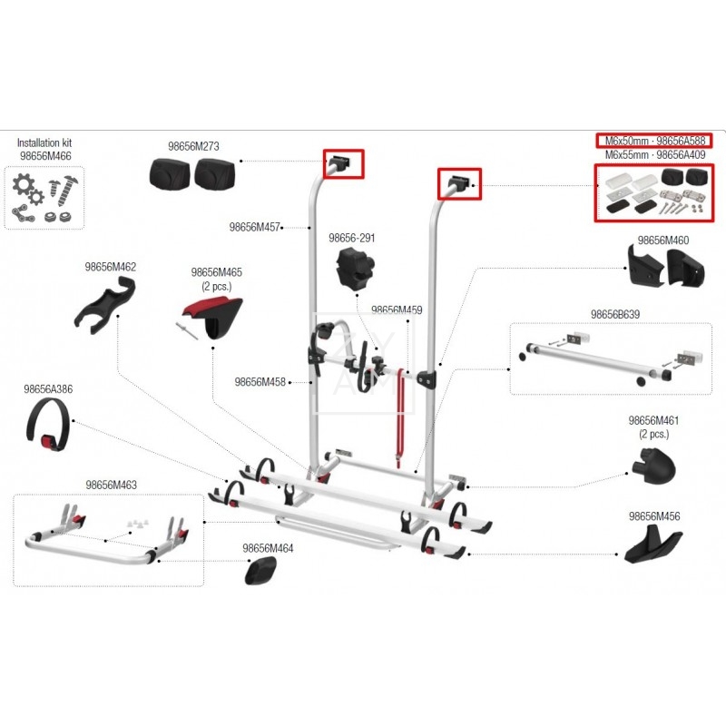 Kit de Enganches para Carry-Bikes Fiamma
