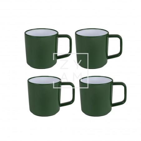 Pack 4 Tazas Kampa Verde Fern con Base Antideslizante