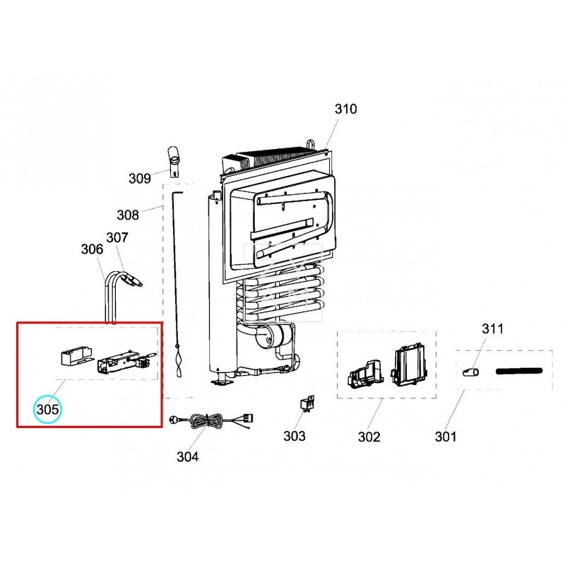 Quemador para Nevera Dometic Serie 10 con Válvula e Inyector