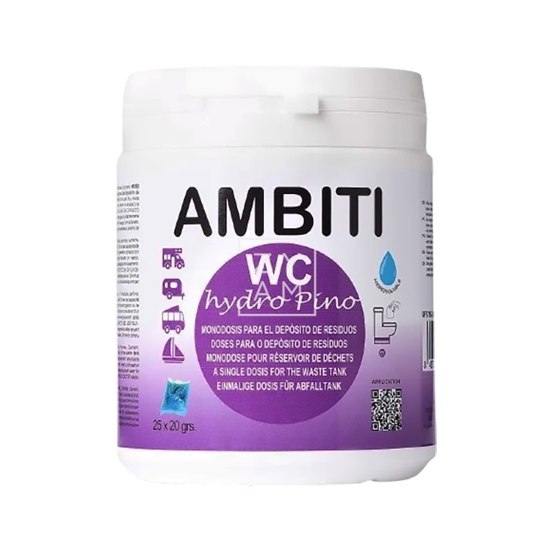 Aditivo Hydro 25 Monodosis Pino AMBITI – Limpieza y Fragancia para Inodoros Químicos